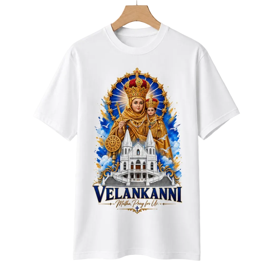 Velankanni Mary Matha Tshirt | White
