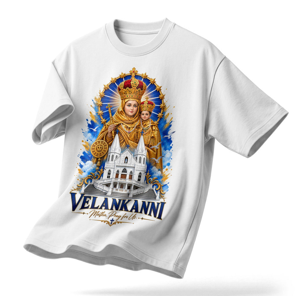 Velankanni Mary Matha Tshirt | White
