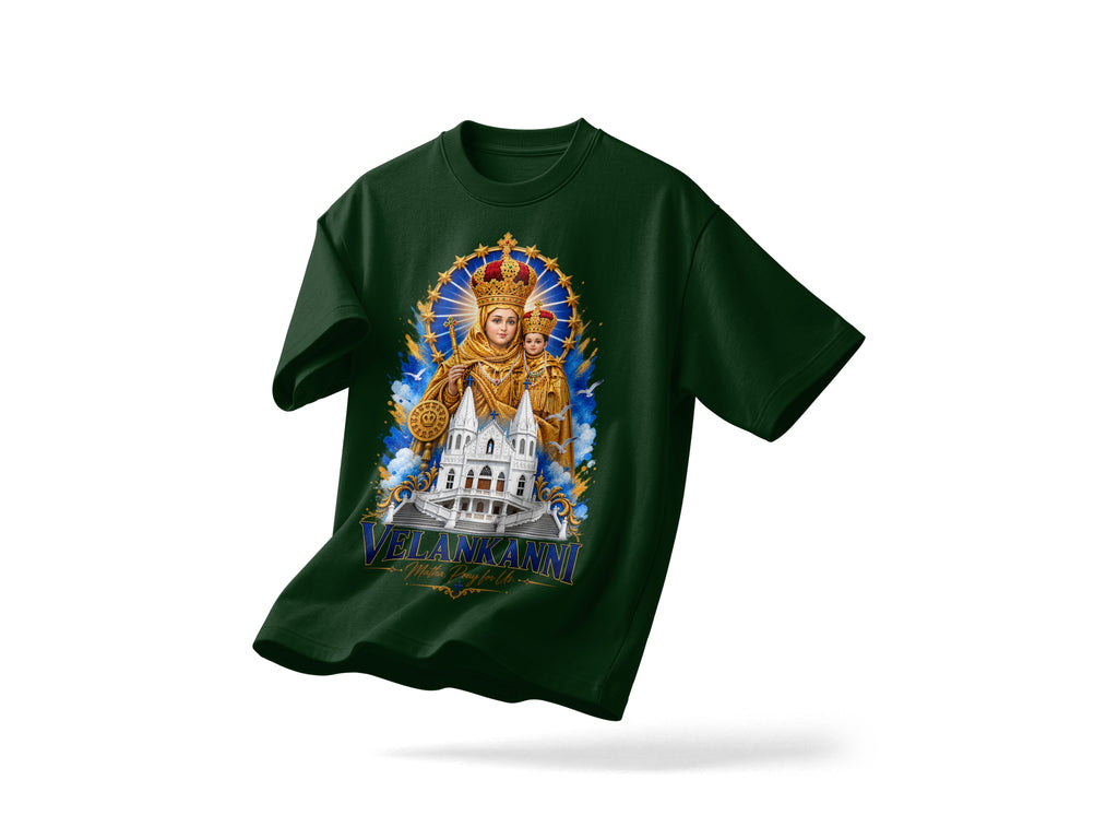 Velankanni Matha Premium Tshirt | Dark Green