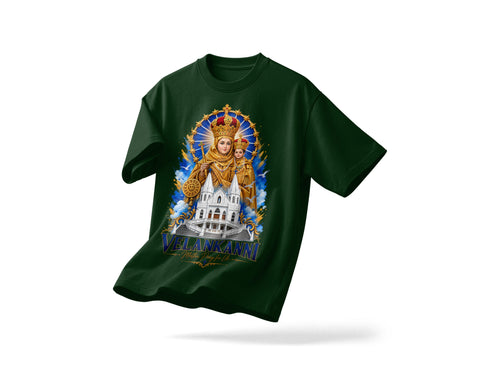 Velankanni Matha Premium Tshirt | Dark Green