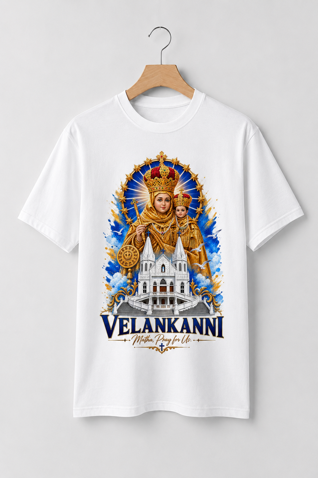 Velankanni Mary Matha Premium Tshirt | White