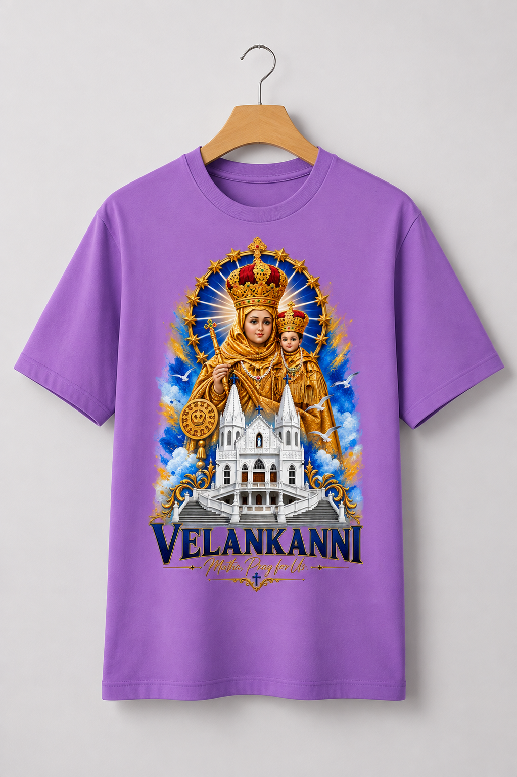 Velankanni Matha Premium Tshirt | Lavender