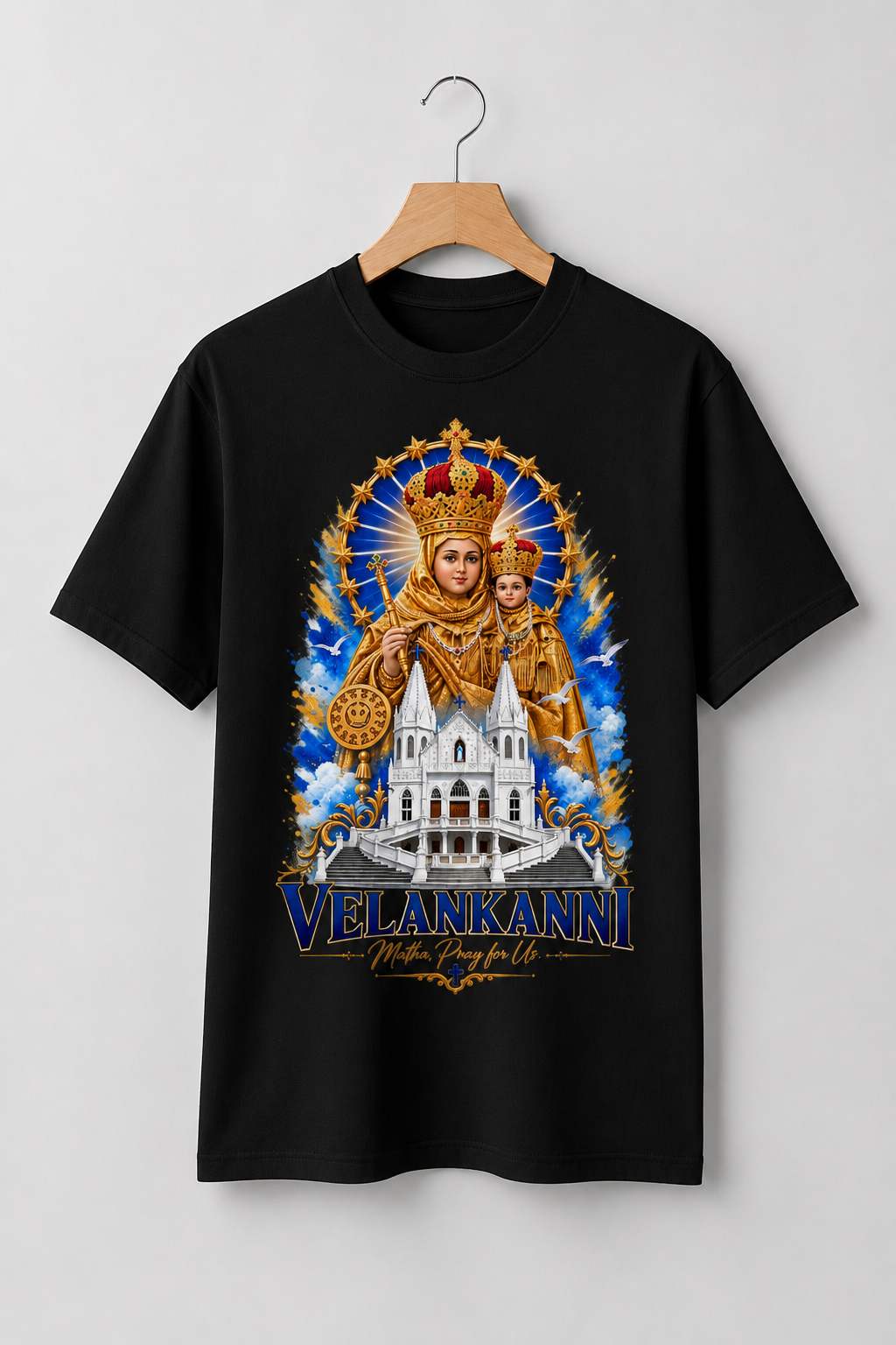 Velankanni Matha Premium Tshirt | Black