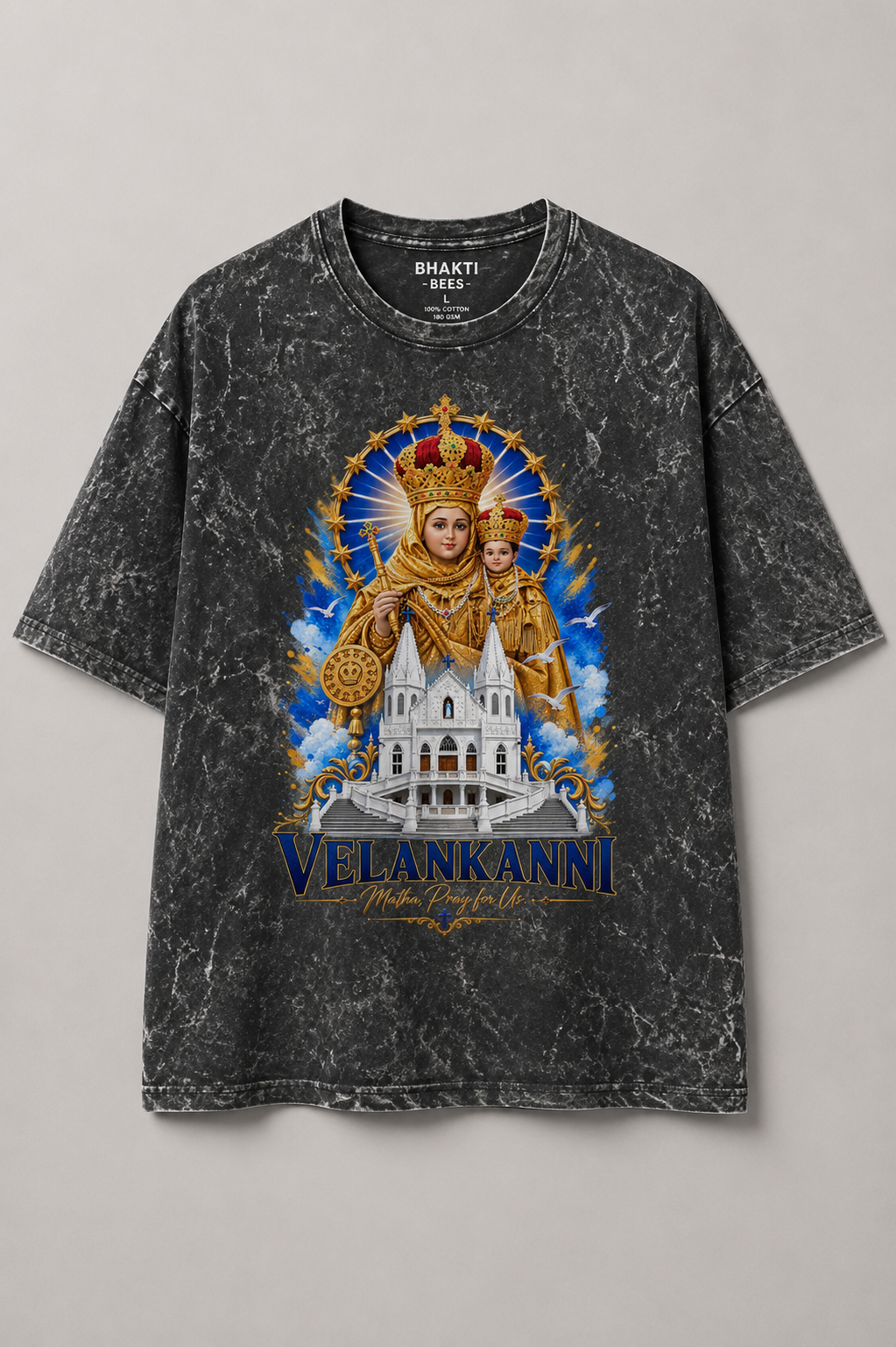 Oversized Premium Tshirt | Velankanni Matha Design | All Colors