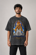 Oversized Premium Tshirt | Velankanni Matha Design | Stone Black