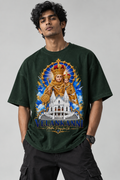 Oversized Premium Tshirt | Velankanni Matha Design | Dark Green