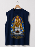 Velankanni Mary Oversized Tank Top | Premium Sleeveless Tshirt | Pearl Blue