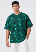 Dark Green Splatter Wash – Acid Wash Oversized Premium T-Shirt