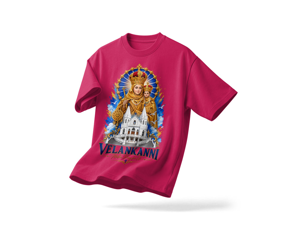 Velankanni Matha Premium Tshirt | Hot Pink