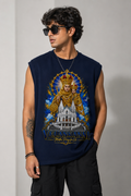 Velankanni Mary Oversized Tank Top | Premium Sleeveless Tshirt | Pearl Blue