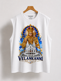 Velankanni Mary Oversized Tank Top | Premium Sleeveless Tshirt | White